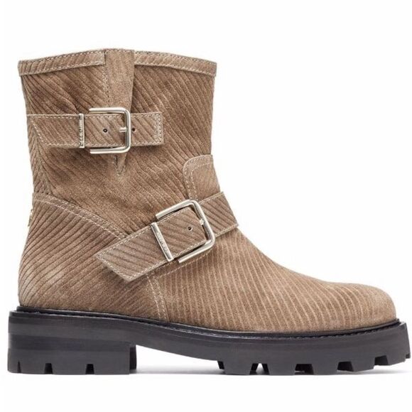 NEW Jimmy Choo Youth II Corduroy Suede Boots, Brown/Clay, New, Size 37.5 - Picture 5 of 14